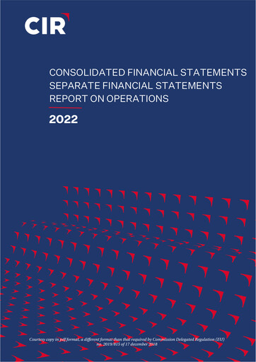 Thumbnail CIR S.p.A. - Compagnie Industriali Riunite Annual Report 2022