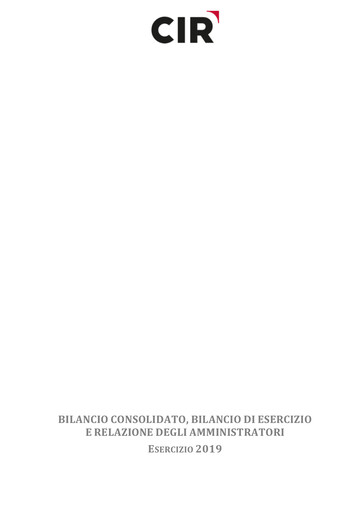 Thumbnail CIR S.p.A. - Compagnie Industriali Riunite Annual Report 2019