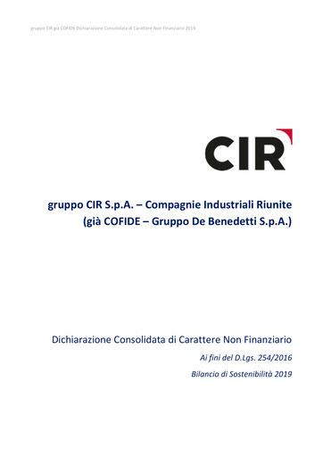 Thumbnail CIR S.p.A. - Compagnie Industriali Riunite ESG Report 2019