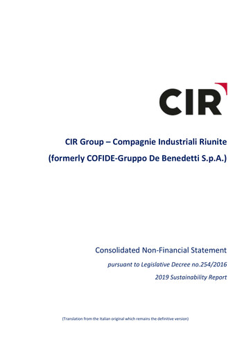 Thumbnail CIR S.p.A. - Compagnie Industriali Riunite Sustainability Report 2019