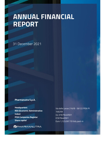 Vorschaubild Pharmanutra Jahresbericht 2021
