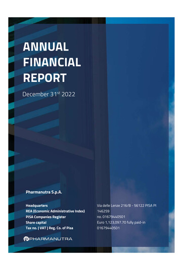 Vorschaubild Pharmanutra Jahresbericht 2022