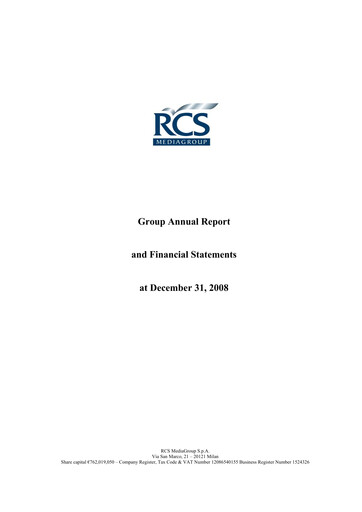 Thumbnail RCS MediaGroup Annual Report 2008