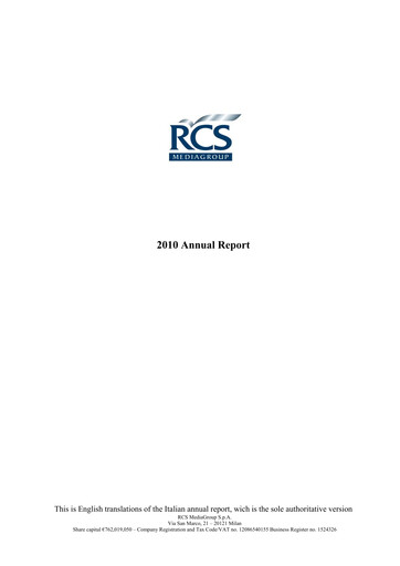 Thumbnail RCS MediaGroup Annual Report 2010