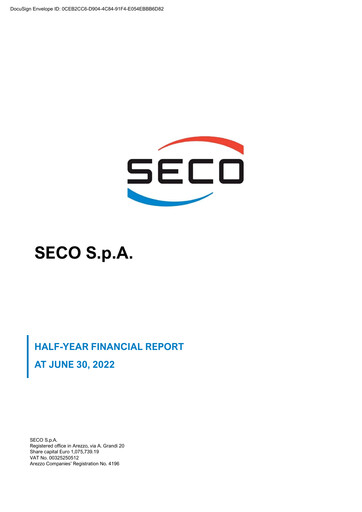 Thumbnail Seco S.p.A. Half-year Report 2022