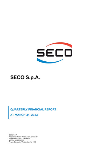 Thumbnail Seco S.p.A. Quarterly Report 2023-q1