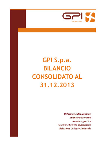 Thumbnail GPI S.p.A. Financial Statement 2013
