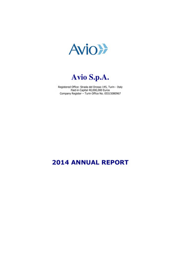 Miniature Avio S.p.A. Rapport annuel 2014