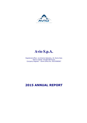 Miniature Avio S.p.A. Rapport annuel 2015