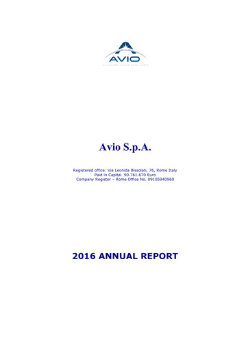 Miniature Avio S.p.A. Rapport annuel 2016