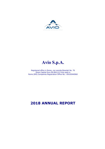 Miniature Avio S.p.A. Rapport annuel 2018