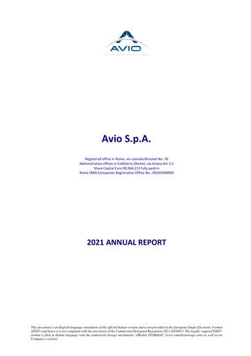 Miniature Avio S.p.A. Rapport annuel 2021