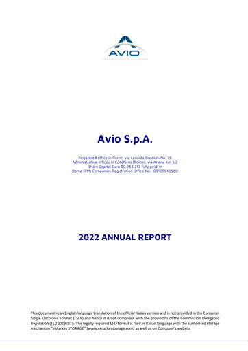 Miniature Avio S.p.A. Rapport annuel 2022