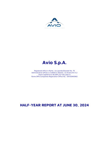 Thumbnail Avio S.p.A. Half-year Report 2024