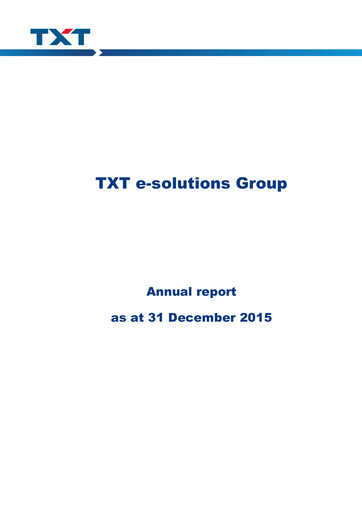 Thumbnail TXT e-solutions Annual Report 2015