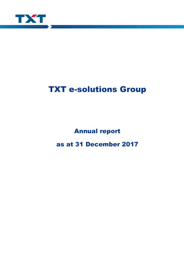 Thumbnail TXT e-solutions Annual Report 2017