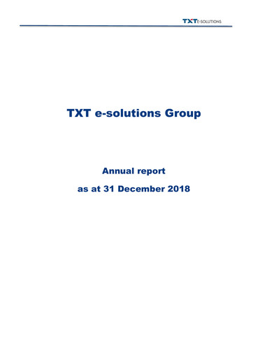 Thumbnail TXT e-solutions Annual Report 2018