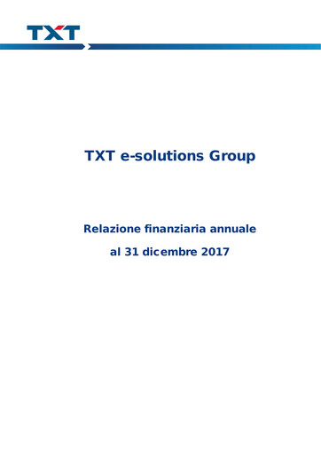 Thumbnail TXT e-solutions Annual Report 2017