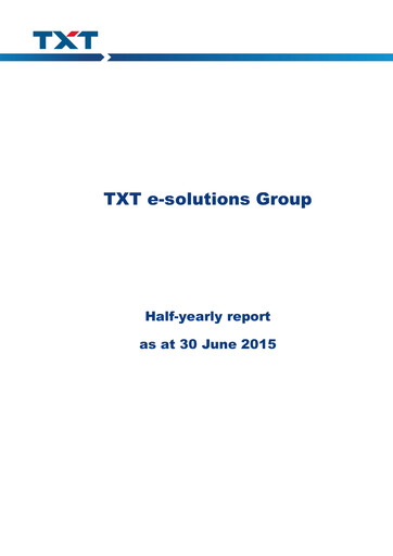 Thumbnail TXT e-solutions Half-year Report 2015-h1