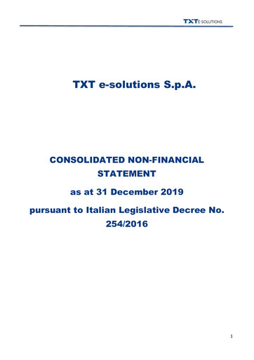 Thumbnail TXT e-solutions Sustainability Report 2019