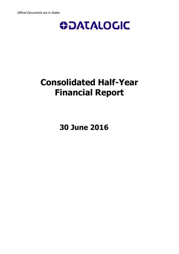 Thumbnail Datalogic S.p.A. Half-year Report 2016