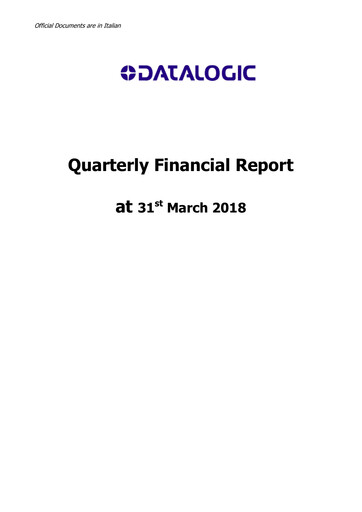 Thumbnail Datalogic S.p.A. Quarterly Report 2018-q1