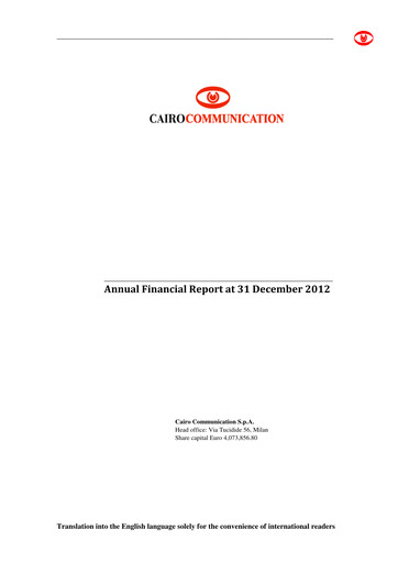 Thumbnail Cairo Communication Annual Report 2012