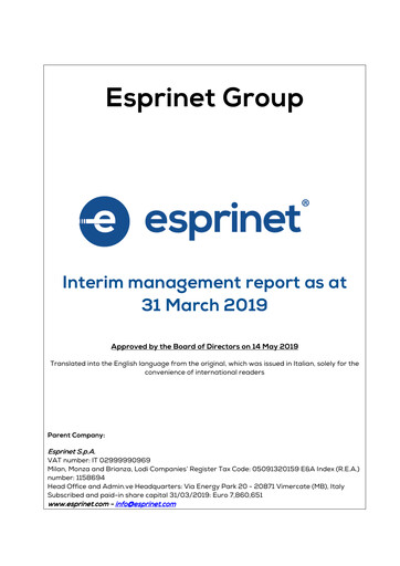 Thumbnail Esprinet Quarterly Report 2019-q1
