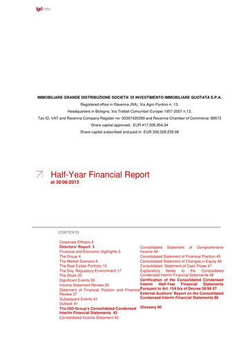 Thumbnail Immobiliare Grande Distribuzione SIIQ Half-year Report 2013-h1