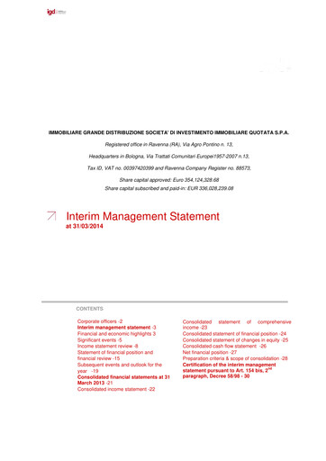 Thumbnail Immobiliare Grande Distribuzione SIIQ Quarterly Report 2014-q1