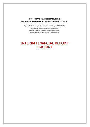 Thumbnail Immobiliare Grande Distribuzione SIIQ Quarterly Report 2021-q1