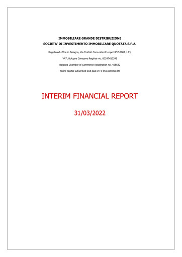 Thumbnail Immobiliare Grande Distribuzione SIIQ Quarterly Report 2022-q1
