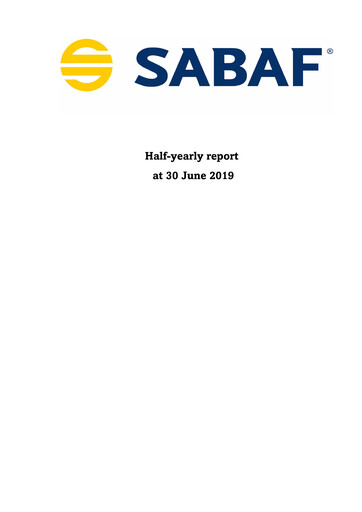 Miniature Sabaf S.p.A. Rapport semestriel 2019