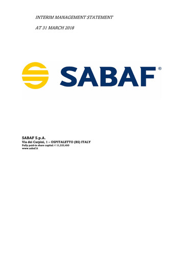 Thumbnail Sabaf S.p.A. Quarterly Report 2018-q1