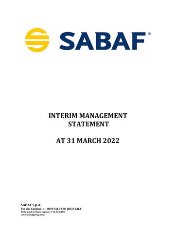 Thumbnail Sabaf S.p.A. Quarterly Report 2022-q1