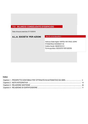Thumbnail A.L.A. società per azioni Financial Statement 2019