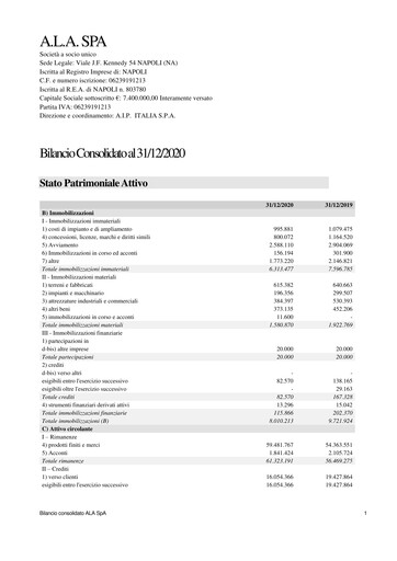 Thumbnail A.L.A. società per azioni Financial Statement 2020