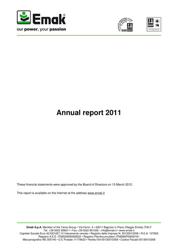 Thumbnail Emak S.p.A. Annual Report 2011