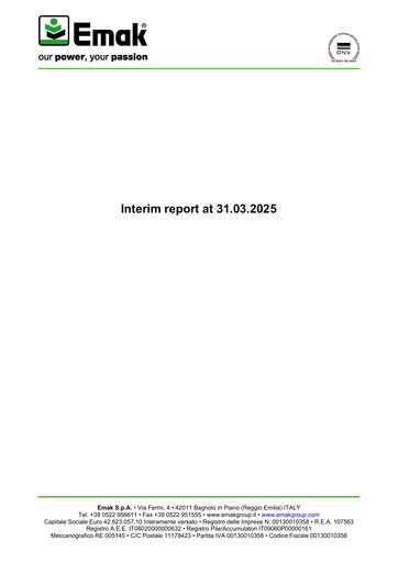 Thumbnail Emak S.p.A. Quarterly Report 2025-q1