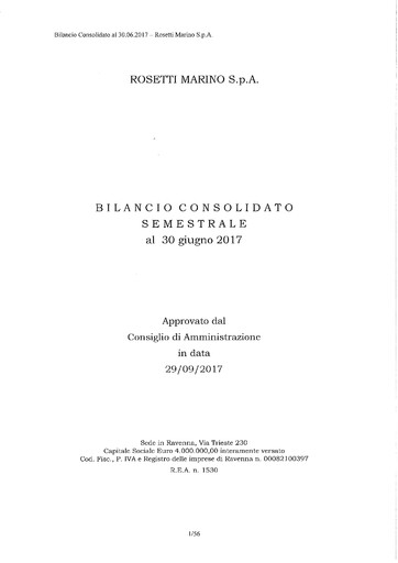 Thumbnail Rosetti Marino Half-year Report 2017-h1