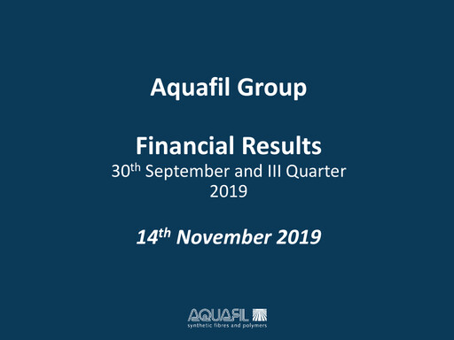 Thumbnail Aquafil Quarterly Report 2019-q3