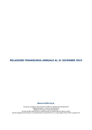 Thumbnail Banca Profilo Annual Report 2015