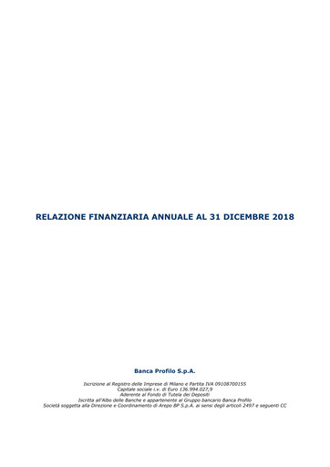 Thumbnail Banca Profilo Annual Report 2018