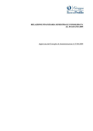 Miniature Banca Profilo Rapport semestriel 2009