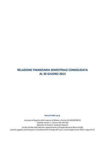 Miniature Banca Profilo Rapport semestriel 2013