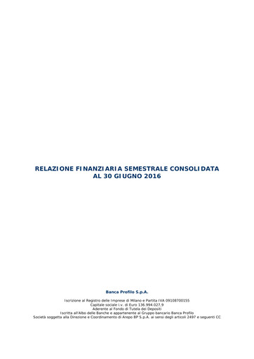 Miniature Banca Profilo Rapport semestriel 2016