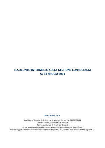 Miniature Banca Profilo Rapport trimestriel 2011-q1