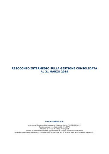 Miniature Banca Profilo Rapport trimestriel 2019-q1