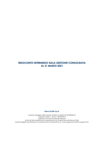 Miniature Banca Profilo Rapport trimestriel 2021-q1