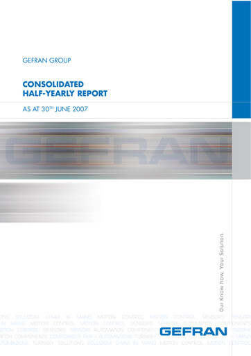 Thumbnail Gefran Half-year Report 2007-h1